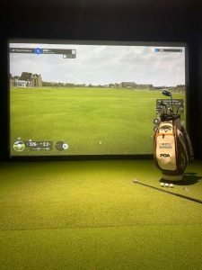 NC Golf Academy indoor training facility with Trackman simulator in Athens