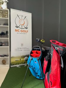 NC Golf Academy indoor training facility with Trackman simulator in Athens